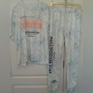 Millennial Face Recognition Tie-Dye Set” shirt Medium, pants Medium NWOT